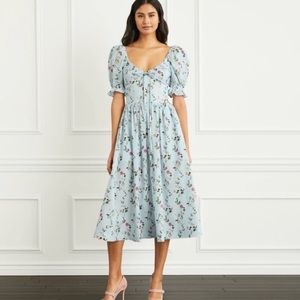 Hill House Blue Pond Floral Ophelia Midi Dress